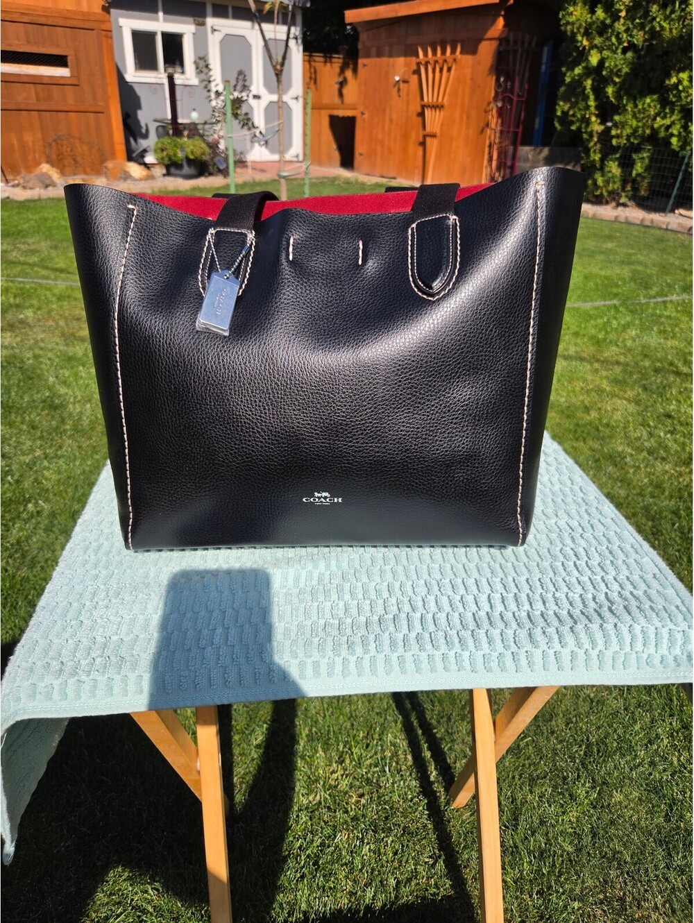 Authentic Coach Derby Tote in Black Pebbled Leather (Style 58660)